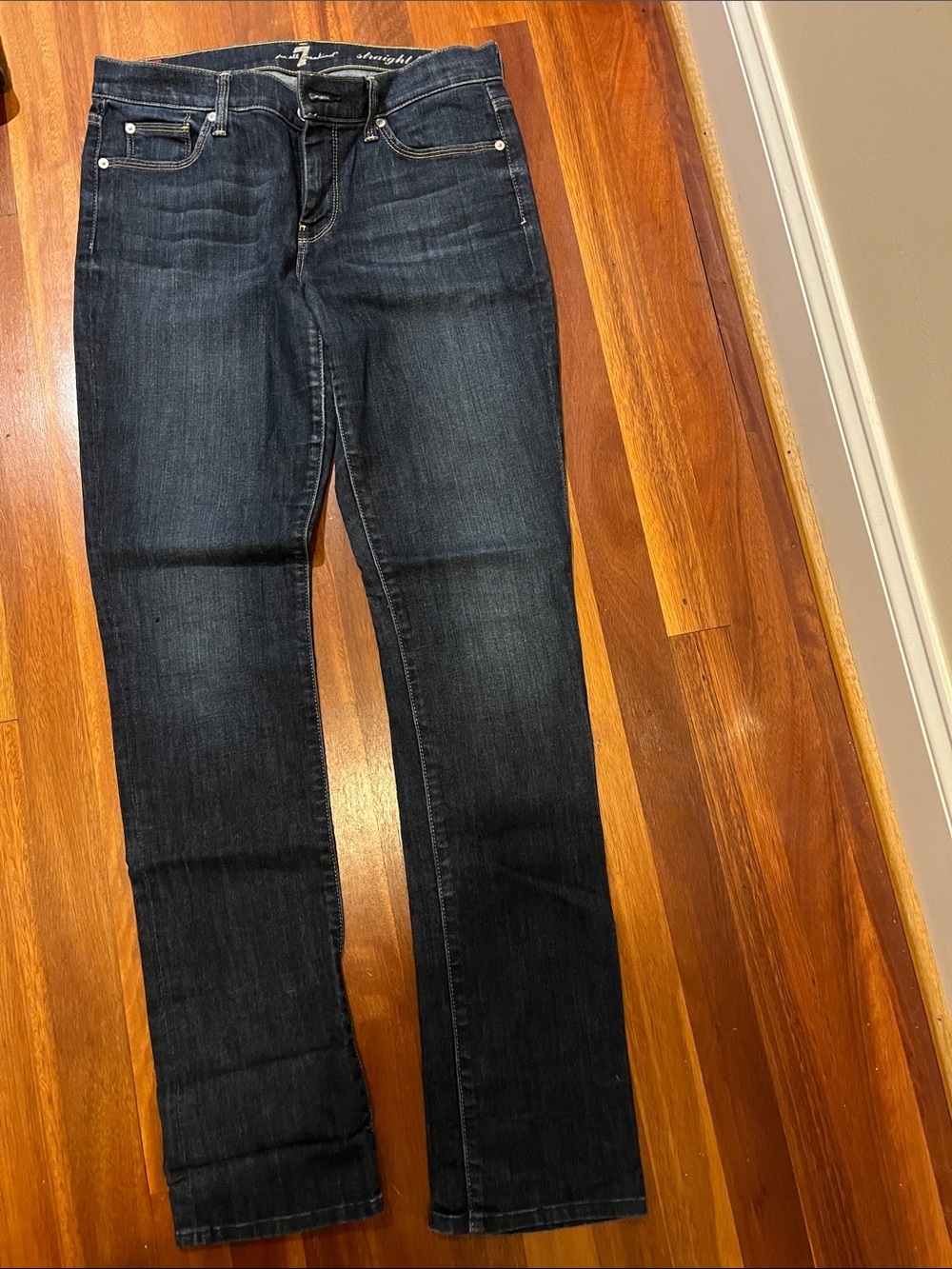 7 For All Mankind Women's Straight Leg Jeans - Dark Indigo
